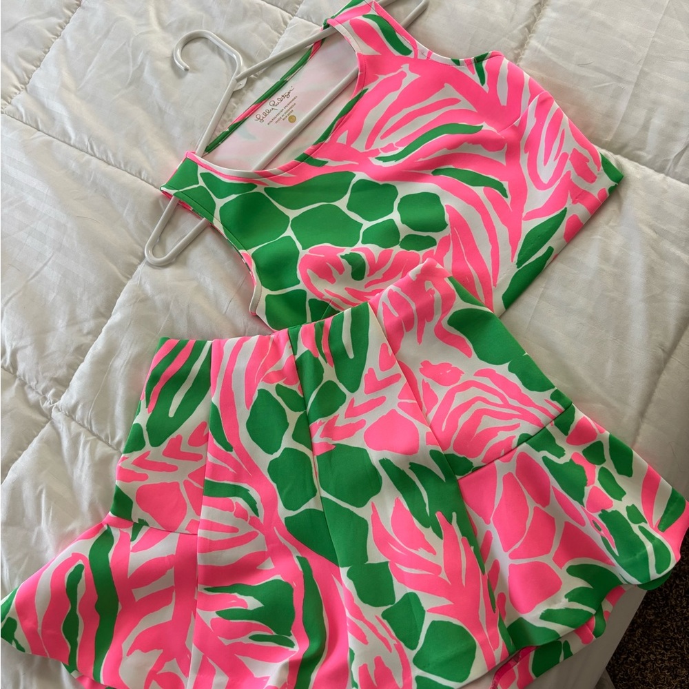Lilly Pulitzer Pink and Green Floral Set
